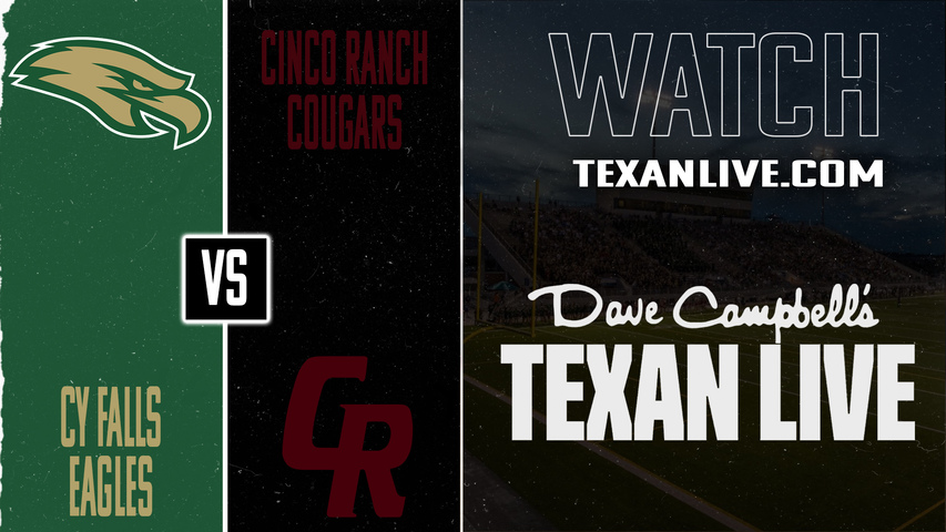 Cy Falls vs Cinco Ranch – 7:00 pm – 11/21/2025 – Football – Area – Playoffs – Live from Legacy Stadium
