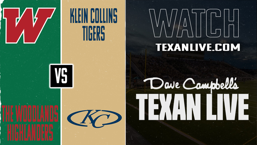 Klein Collins vs The Woodlands – 6:00 pm – 11/22/2025 – Football – Area – Playoffs – Live from Thorne Stadium