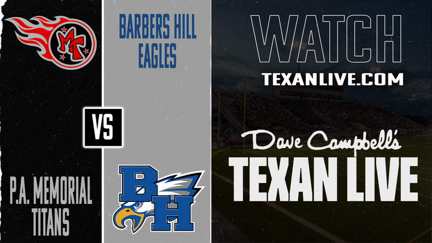 Port Arthur Memorial vs Barbers Hill – 5:00pm – 12/6/2025 – Football – Regional Finals – Playoffs – Live from Beaumont Doggett Stadium