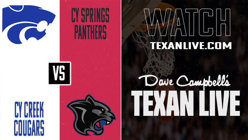 Cy Creek vs Cy Springs – 5:00PM – 12/11/2025 – Boys Basketball – Live from Cy Falls High School (Gym 1) - Cy Hoops Tournament