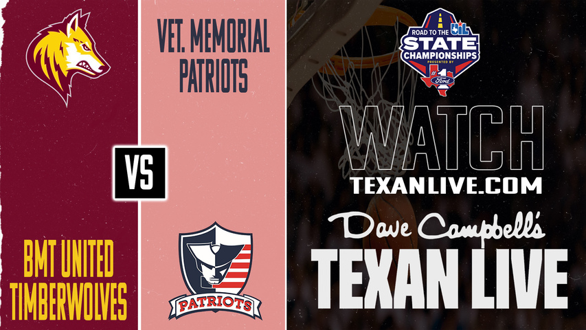 Beaumont United vs SA Veterans Memorial – 7:00 PM – 03/10/2026 – Boys Basketball – State Semi Finals – Playoffs – Live from Columbus High School