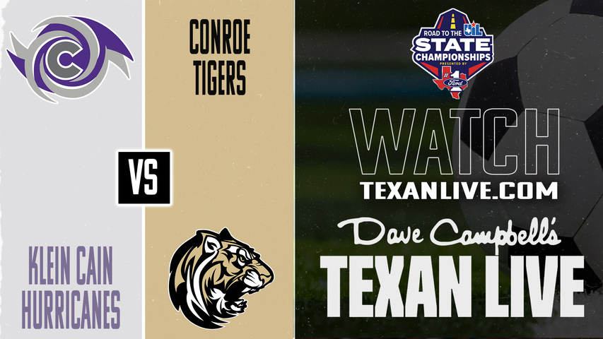 Klein Cain vs Conroe – 7:00 PM – 03/24/2026 – Boys Soccer - Area Round - Playoffs – Live from Thorne Stadium