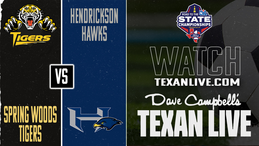 Spring Woods vs Hendrickson – 7:30 PM – 03/24/2026 – Boys Soccer - Area Round - Playoffs – Live from Merrill Green Stadium