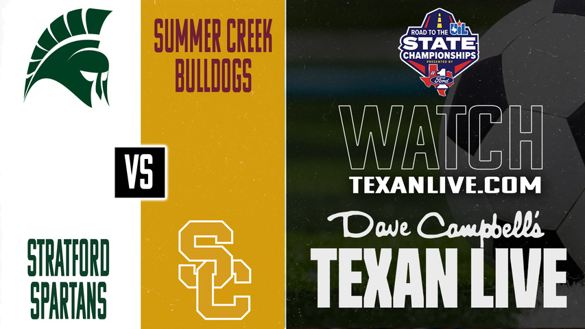 Stratford vs Summer Creek – 5:30 PM – 03/27/2026 – Boys Soccer – Regional Semifinals - Playoffs - Live from Charles St Stadium