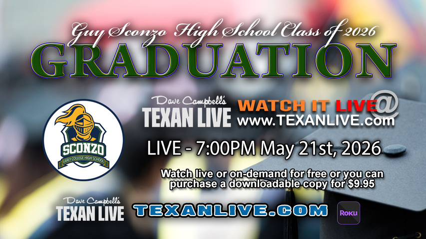 Guy Sconzo Graduation – 7PM - Thursday, May 21st, 2026 (FREE) - Humble Civic Center