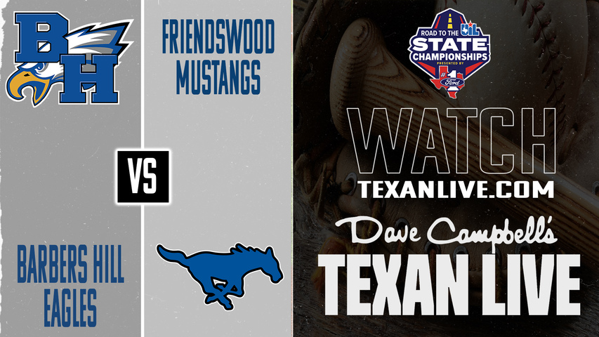 Barbers Hill vs Friendswood – 7:00 PM – 05/01/2026 – Game Two – Bi-District - Playoffs - Baseball – Live from Channelview High School