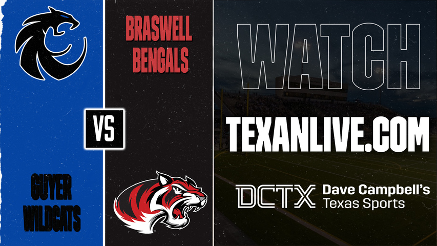 Guyer vs Braswell – 7:00 PM – 10/02/2026 – Football – Live from Carrico Athletic Complex