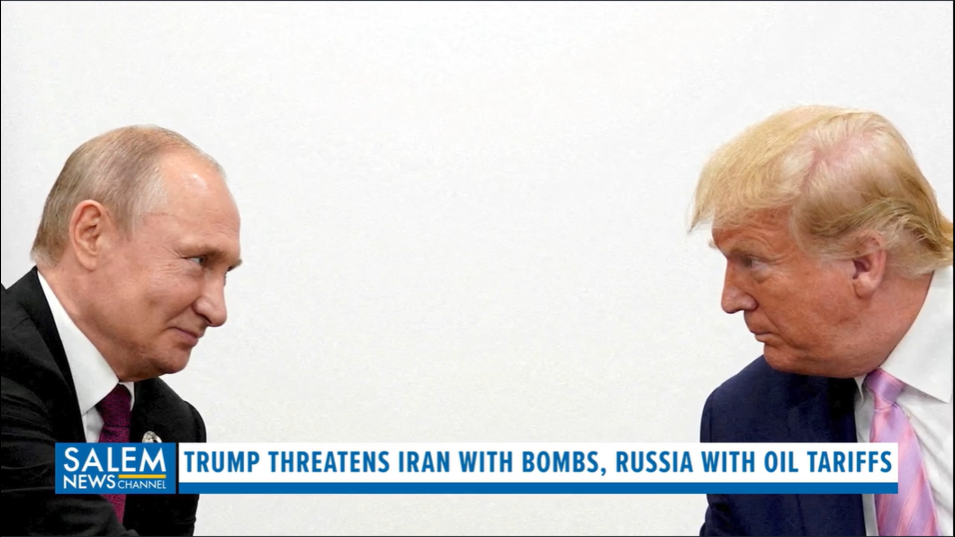 Trump threatens Iran with bombs, Russia with oil tariffs