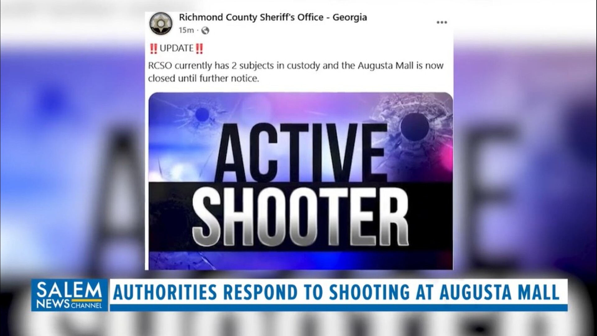 Authorities Respond To Shooting At Augusta Mall In