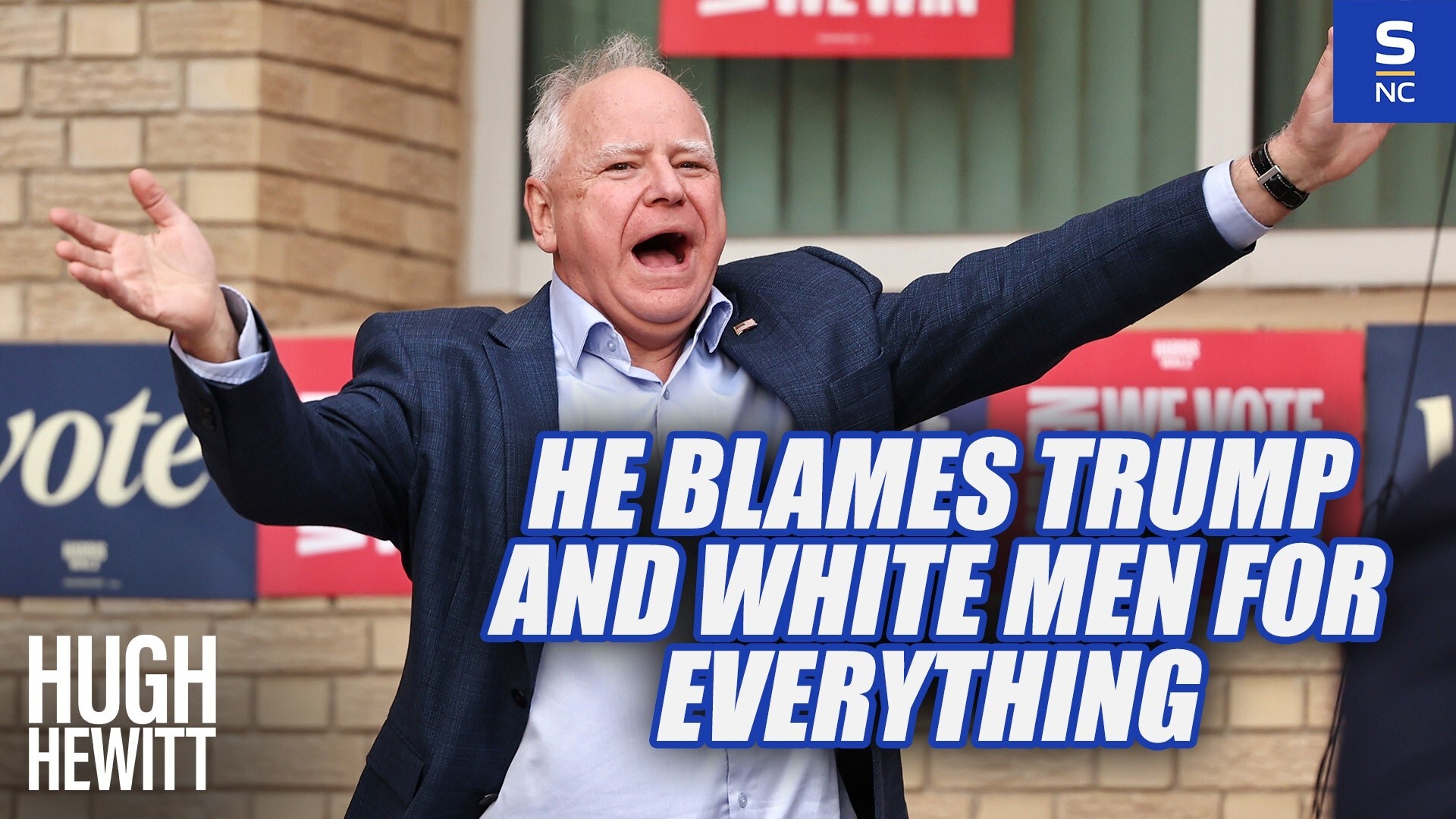 Tim Walz Blames Trump and White Men For Everything