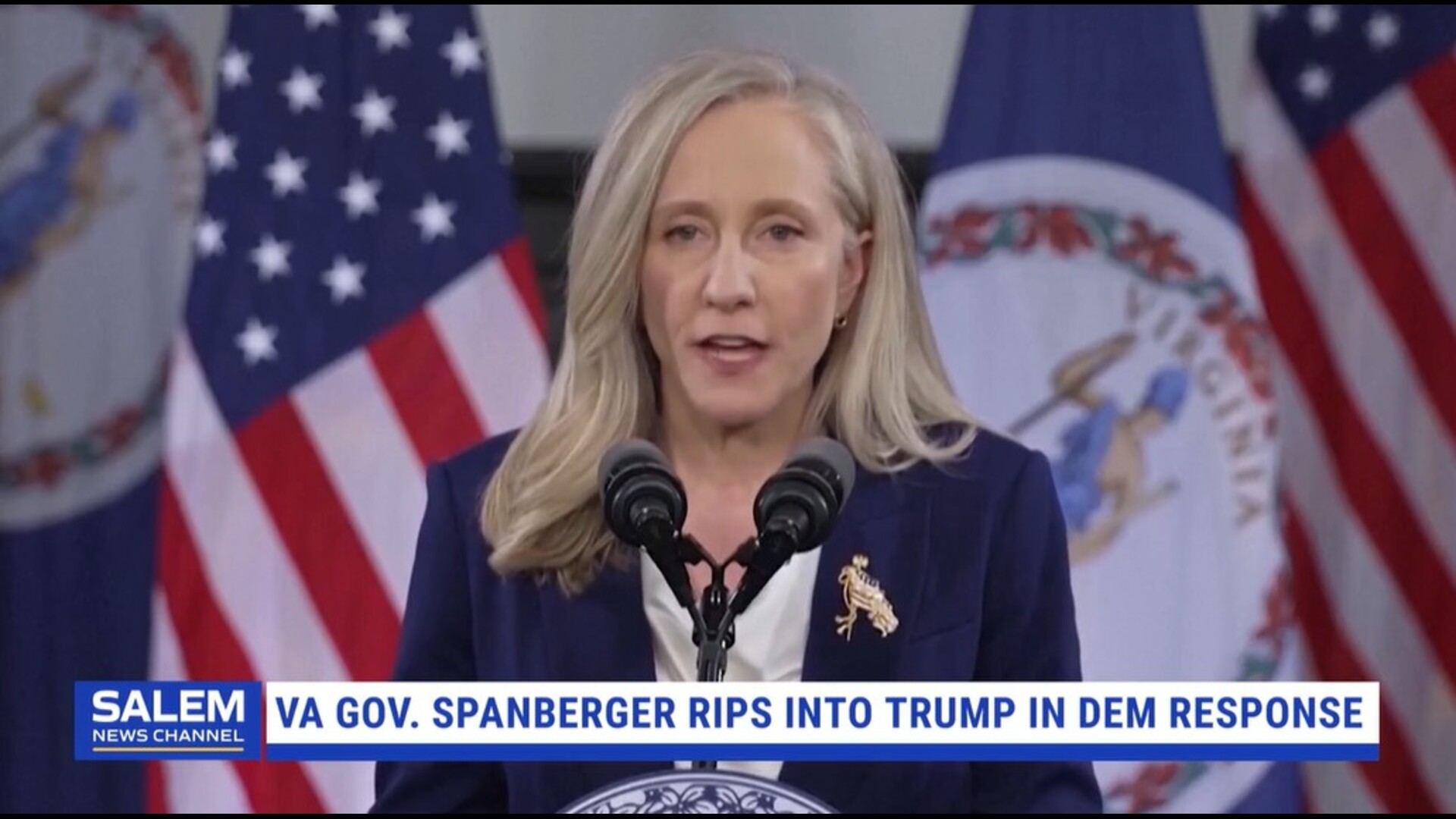 Virginia Governor Spanberger rips into Trump on economy, immigration