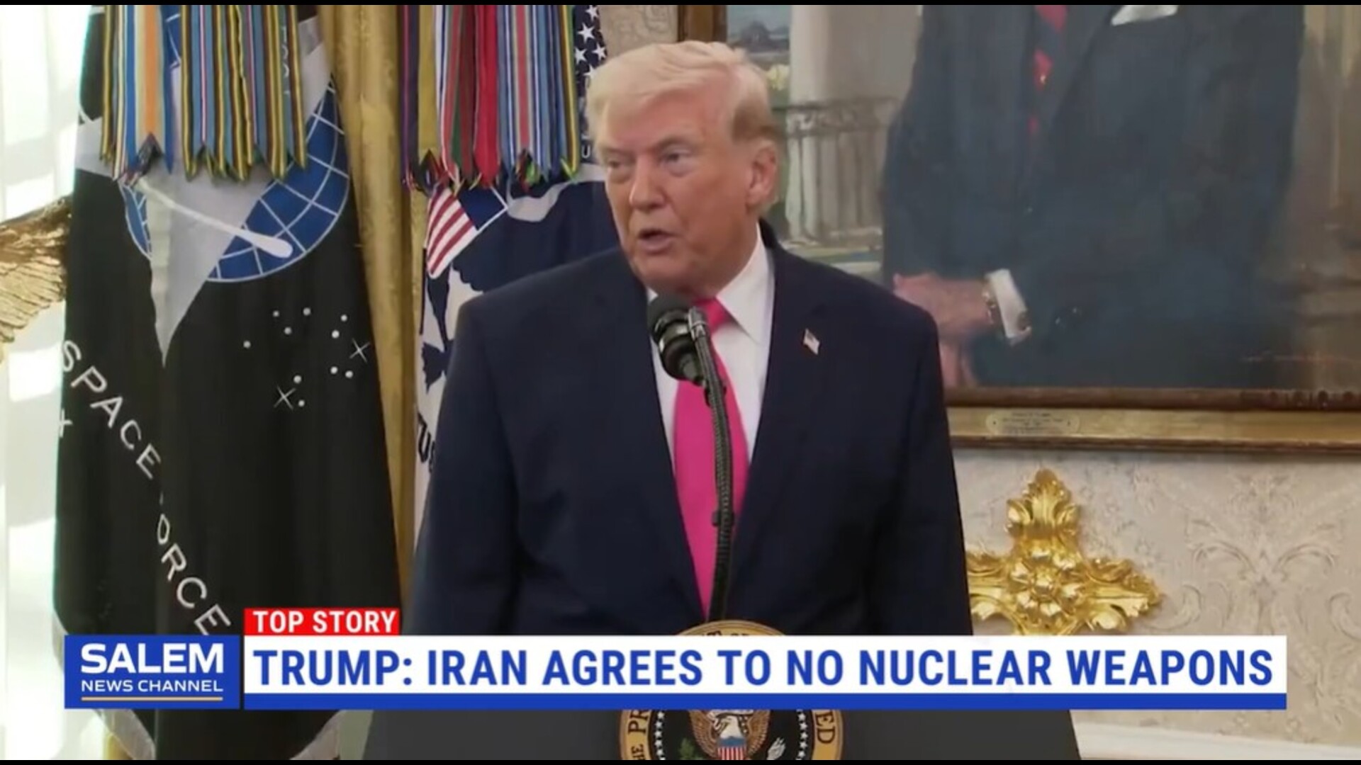 Trump says Iran has agreed to never have nuclear weapons