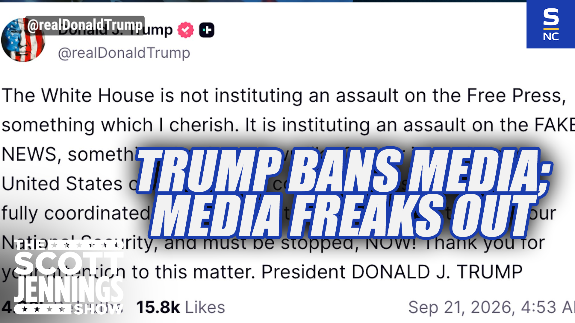 Trump Bans Lib Outlets From the White House