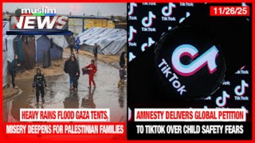 Heavy Rains Flood Gaza Tents | Muslim News | Nov 26, 2025