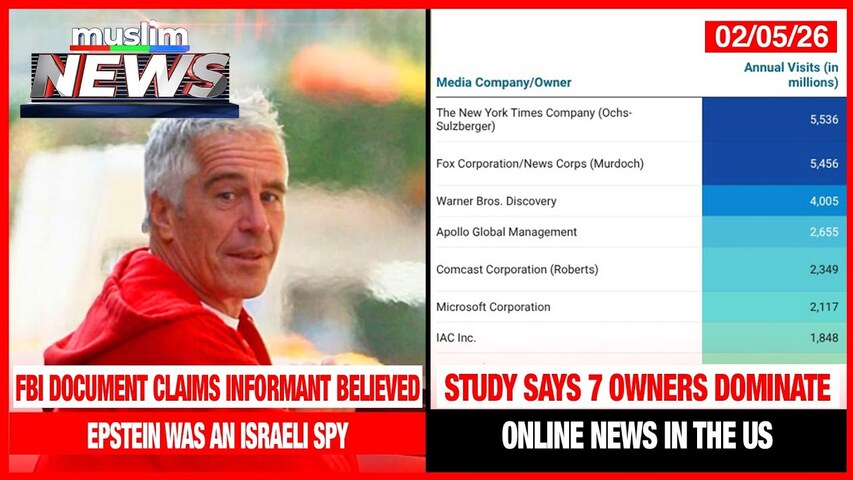 Study Says 7 Owners Dominate Online News In the US | Muslim News | Feb 5, 2026